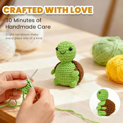 I Love You Turtle Gift for Girlfriend Boyfriend, Small Crochet Turtle - image 3