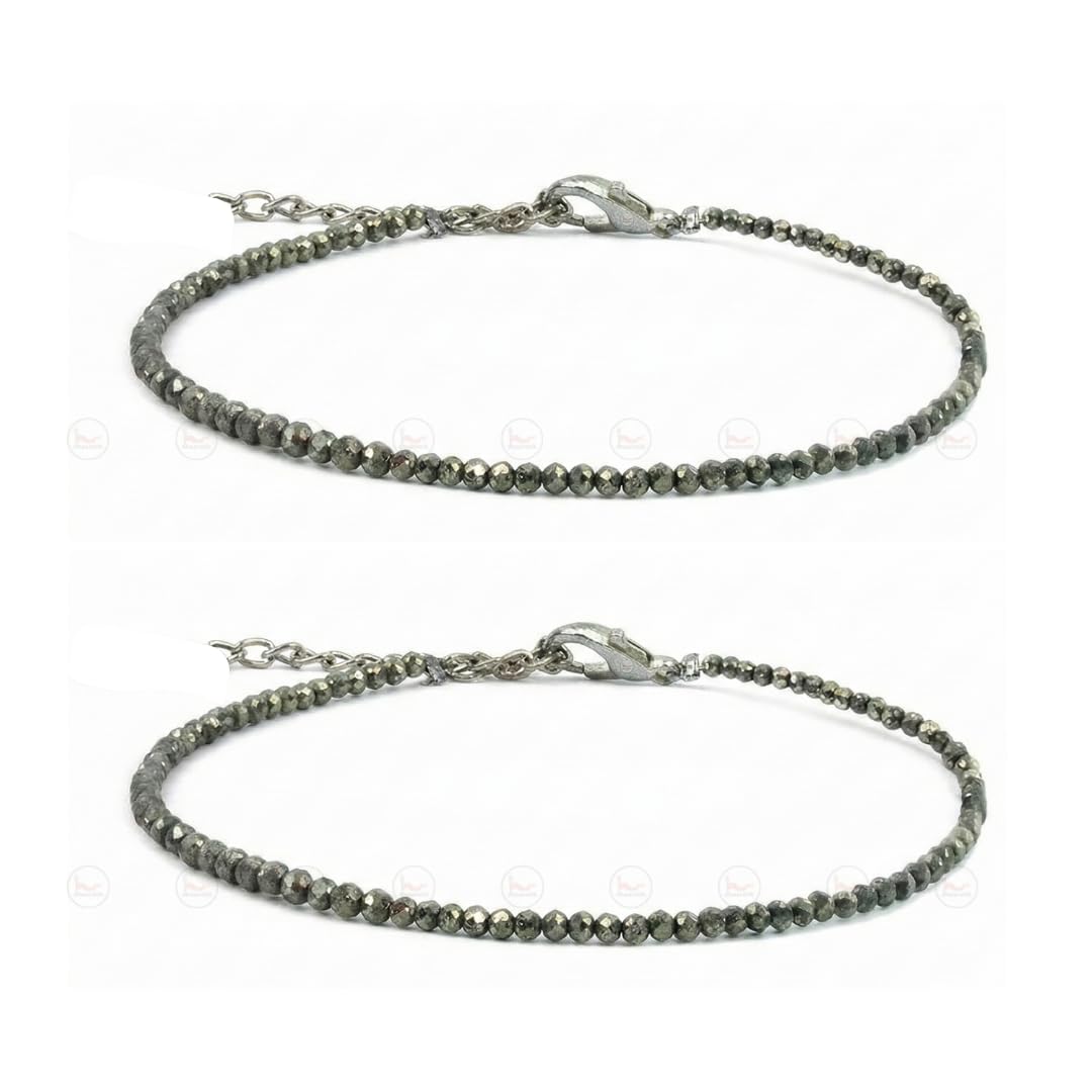 Dhaarmik Certified Pyrite Anklet for Women - Money Magnet Raw Pyrite Anklet Jewelry, Handcrafted Healing Crystal with Natural Stone Energy - Adjustable Size, Gift for Women Meditation and Balance | Stone of Money, Protection & Power | Best Gift Items | Spiritual Jewellery-image-32