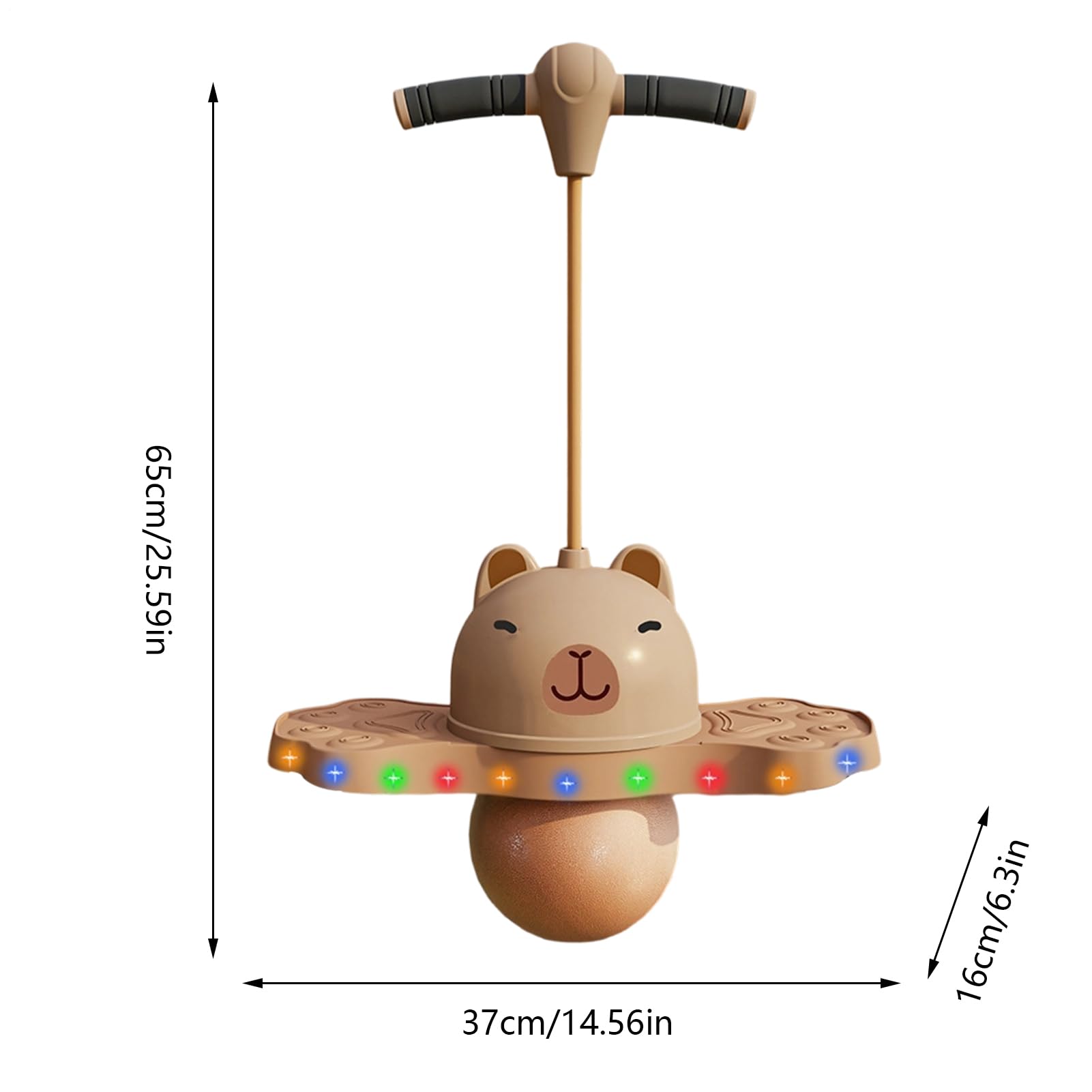 Pogos Stick per Bambini Palla di Rimbalzo per Bambini Palla Equilibrio con Maniglia Pogostick, Pogostick Balance Ball Palettibambini Capibara con Pompa e Luce Balance Ball
