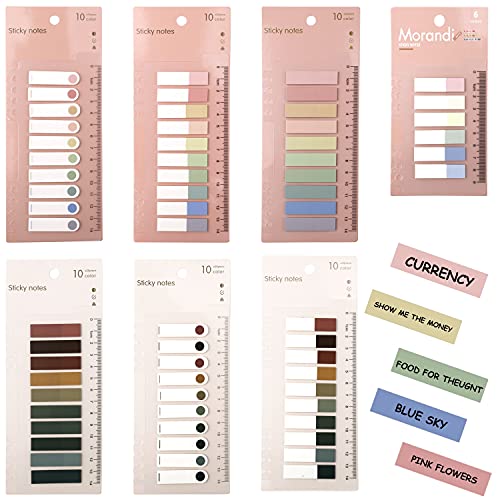 1320Pcs Sticky Tabs, Page Markers Sticky Notes Tabs Writable Repositionable Page Flags Colored Bookmarks Tabs with Ruler for Page Marking, Classify File
