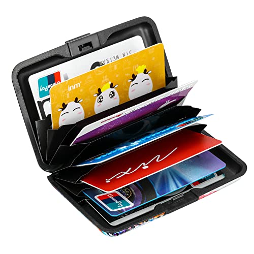 Image of Elfish RFID Blocking Credit Card Protector Aluminum ID Case Hard Shell Business Card Holders Metal Wallet for Men or Women, Big Eye,