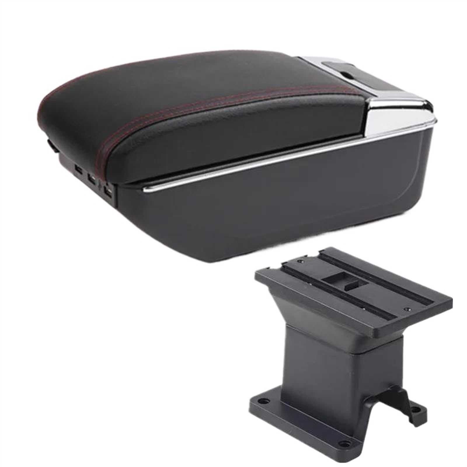 DYDGUTUFB Car Armrest Box Central Storage Box Interior Parts Center With USB Accessories For Toyota IQ (D1 red line 7USB)