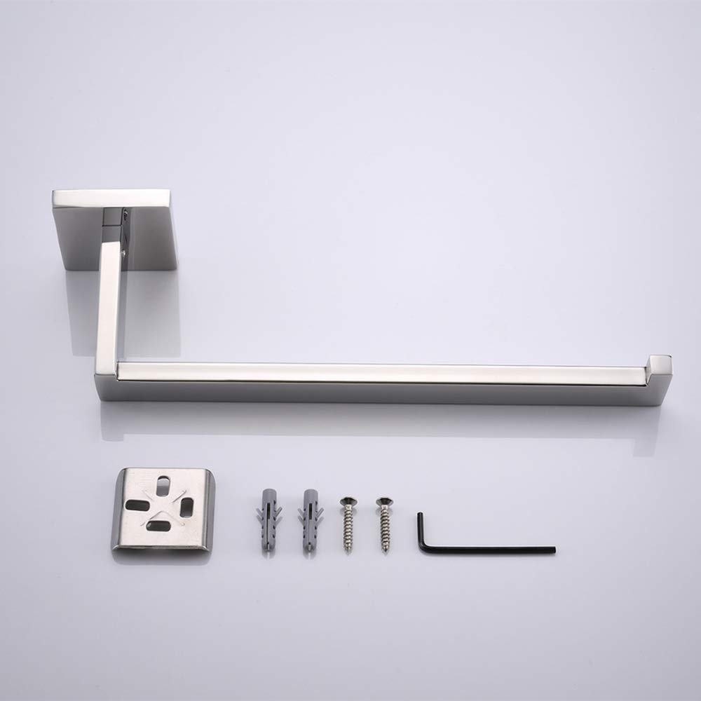 Porte Serviette Mural en INOX Chromé Poli Anneau Porte-Serviette Accessoires Salle de Bain