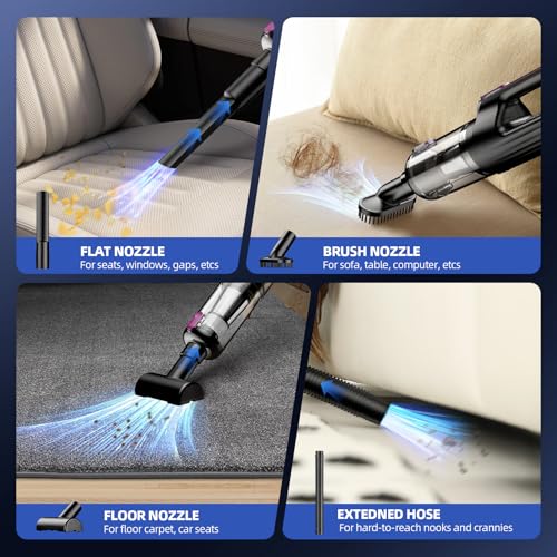 MONOZEL Cordless Handheld Vacuum Cleaner, 18000Pa 2 in 1 Car Vacuum CleanerandAir Duster, - image 4