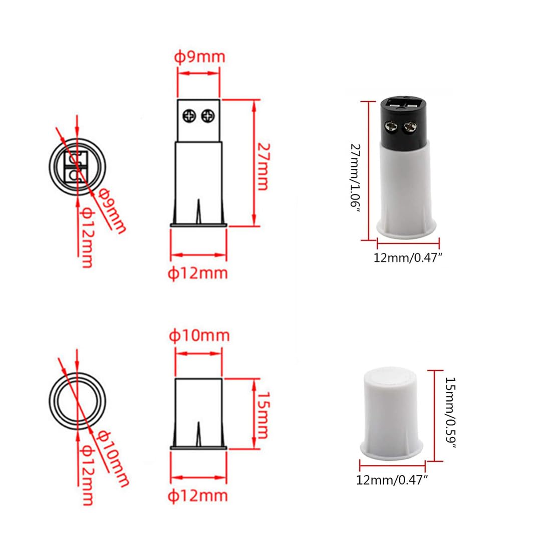 MC-33C NC - Interruptor magnético de lengüeta empotrable para puerta y ventana, interruptor de puerta Magneti, sensor de contacto, para seguridad del hogar y sistemas de alarma antirrobo, (10 juegos)