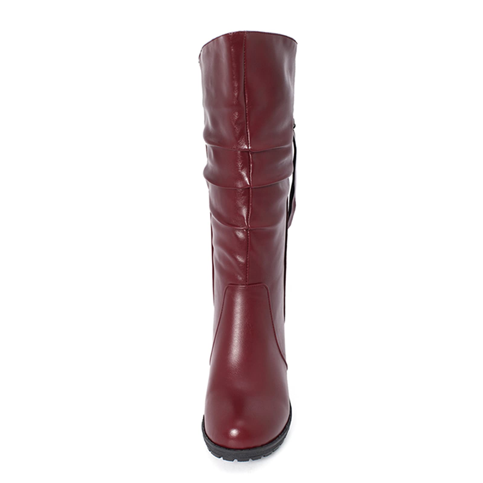 Damen Stiefel Plateau 6,5cm Samtimitat Gefüttert Reißverschluss