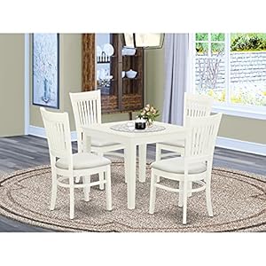 East West Furniture OXVA5-LWH-C 5 Piece Dining Room Table Set Includes a Square Wooden Table and 4 Linen Fabric Kitchen Dining Chairs, 36x36 Inch, Linen White East West Furniture OXVA5 LWH C 5 Piece Dining Room Table Set Includes a Square Wooden Table and 4 Linen Fabric Kitchen Dining Chairs 36×36 Inch Linen White