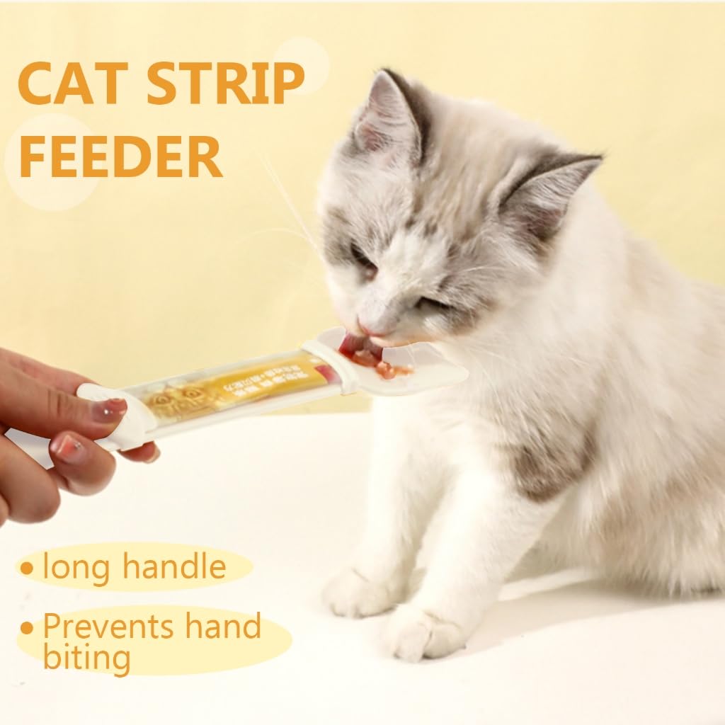 Mllepjdh Cats Wet Snacks Squeeze Liquid Snacks Feeding Spoon for Pet Cats Dog Feeding Cats Wet Food Treat Squeeze Spoon Cats Feeding Tool, White