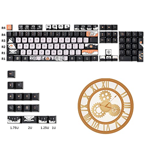 Image of Fogruaden Pudding Keycaps 60 Percent, 118 Dye-Sublimation Keycaps Set, ASA Profile Custom Keycap for Mechanical Keyboard(Dark Fairytale)