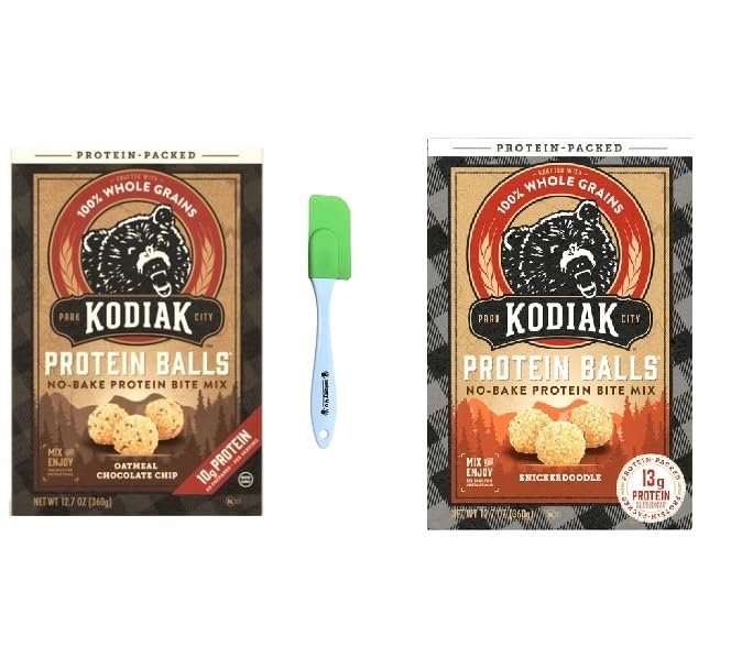 Sensory4u Paquete variado Kodiak Oatmeal Chocolate Chip y Snickerdoodle Protein Balls Sampler Set - Sabores Sabrosos