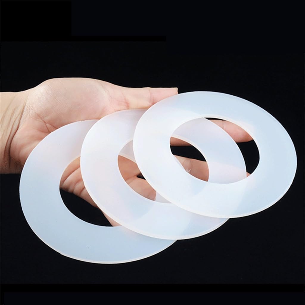 Rondelle di tenuta O-ring in silicone bianco da 10 pezzi - Guarnizioni piatte in morbida gomma siliconica (diametro esterno 12mm-30mm)(DN125 133x188x3)