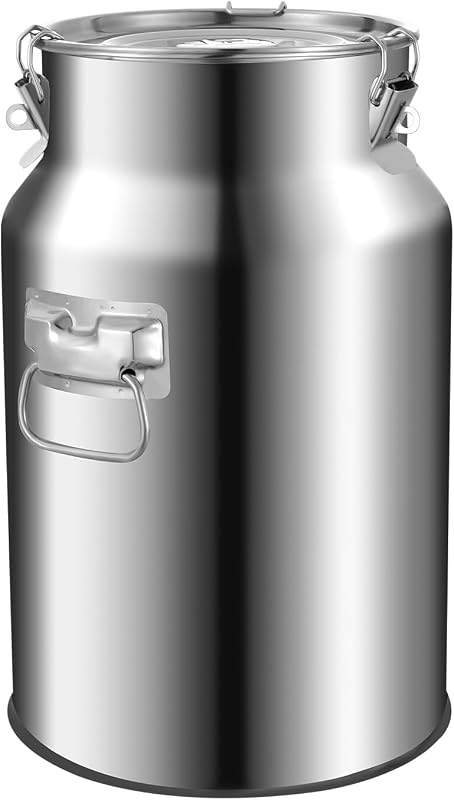 Beer Barrel, Stainless Steel Barrel, 18L Stainless Steel Container, 201 Stainless Steels Fermenter with Lid, Wine Beer Craft Barrels Storage Oil Water Barrels, 25*40 cm, for Storage of Milk Water Rice