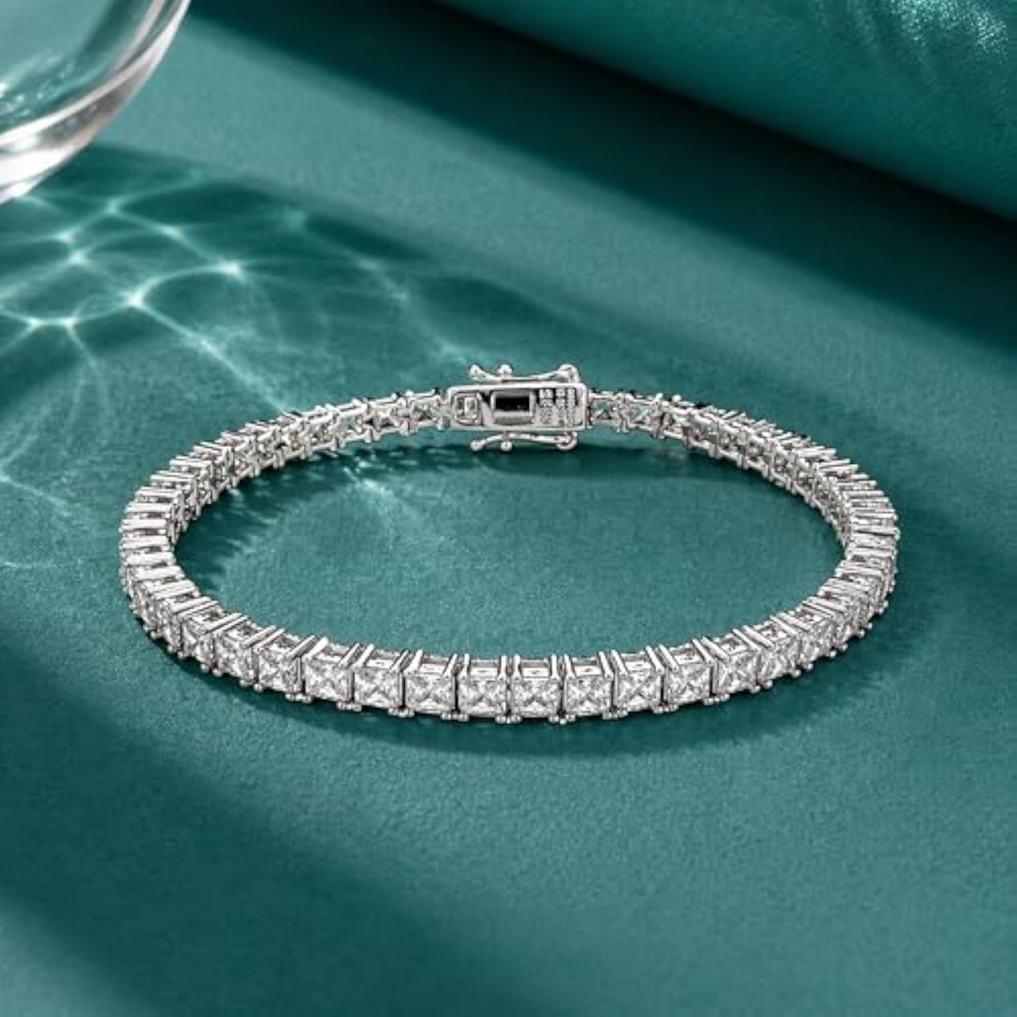 Women's 925 Silver Tennis Bracelet, BIS Hallmarked
