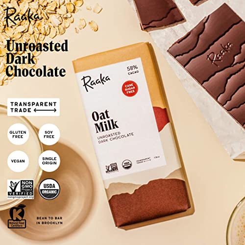Raaka Chocolate Refined Sugar Free Dark Chocolate Pack | Gourmet Dark Chocolate Gift | Organic, Kosher, Vegan, Gluten Free, Soy Free, Fair Trade, Paleo, Cane Sugar Free | 1.8Oz Bars, 3-Pack #TOP6