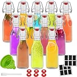 ZEBEIYU 12 Pack 8.5 oz swing top glass bottles,flip top glass bottle with airtight lid for home brewing,kombucha,kefir,vanilla extract,beer,oil,vinegar,homemade juices,soda,beverages,2nd fermentation