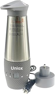 Uniox chauffante quick électronique de voyage de la bouilloire travaille automatique inoxydable 348ml pour voiture allume cigare 12 Volt (Gris)