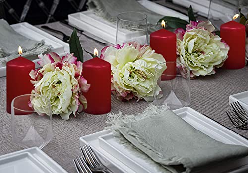 Bolsius 2X4 Inch Dark Red Pillar Candles - 4 Pack Candle Set - 20 Hours Burn Time - Premium European Quality - Dripless And Smokeless Candle - Perfect For Wedding Candles, Party, And Special Occasions #TOP4