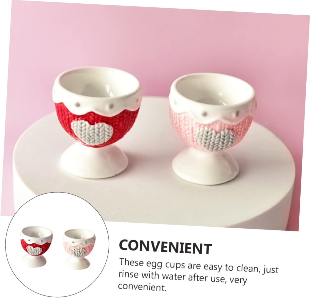 2pcs Heart Ceramic Cups European-style Holder for Soft for Breakfast Table Decor Dishwasher Safe Colors