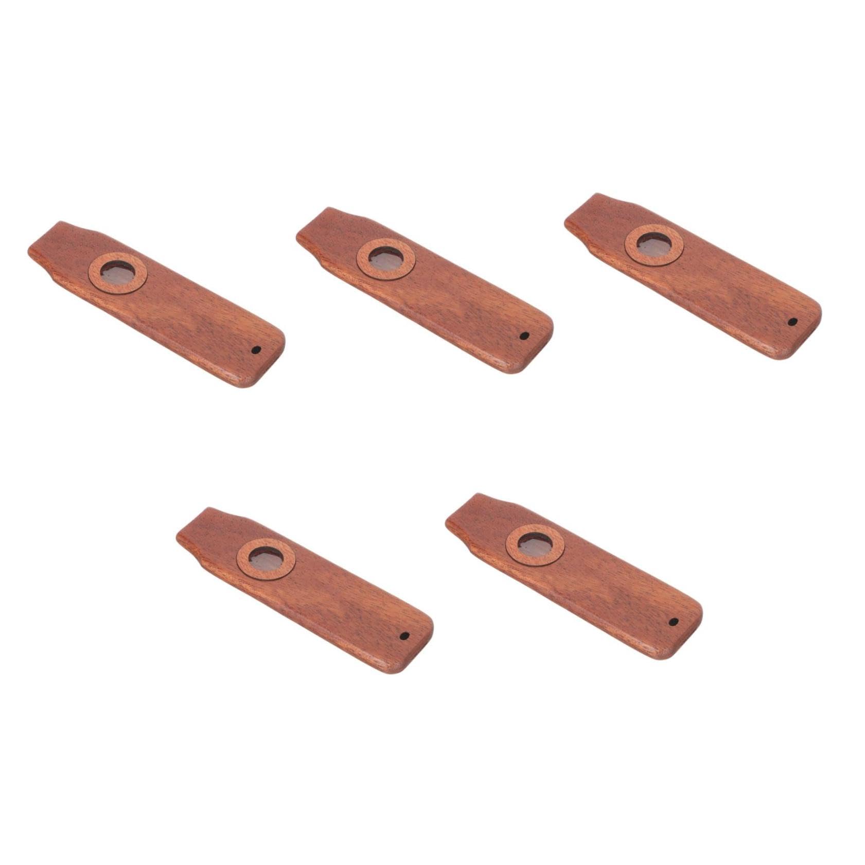 ibasenice 5juegos Kazoo De Madera Portable Para Música Flute De Madera Para Acompañamiento Guitarra y Ukelele Fácil De Tocar Para Adultos y Principiantes