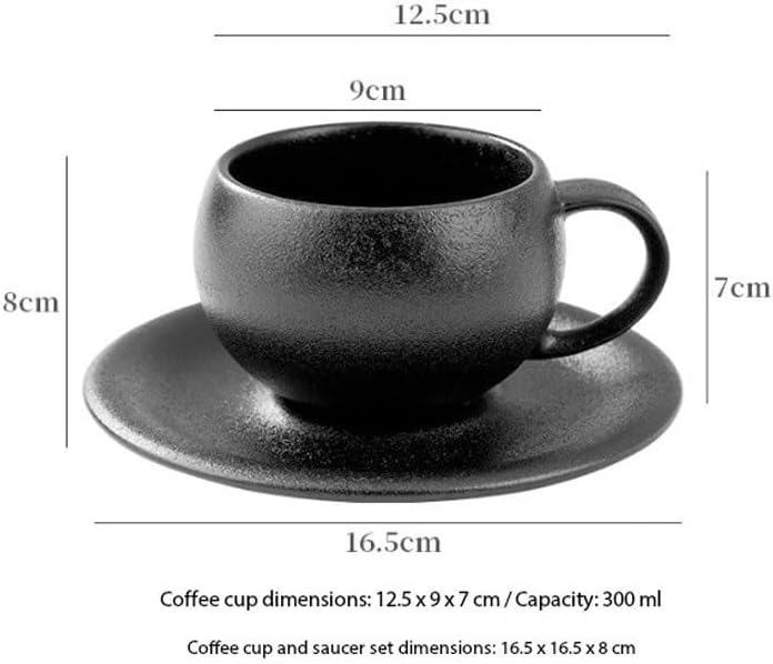 European Ceramic Coffee Cup Saucer Set Egg Shaped Latte
