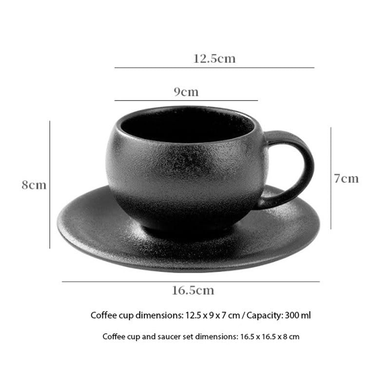 Porcelanowy kubek do kawy ze spodkiem, Europejski ceramiczny zestaw spodków do filiżanek kawy w kształcie jajka restauracji Latte(Style4)