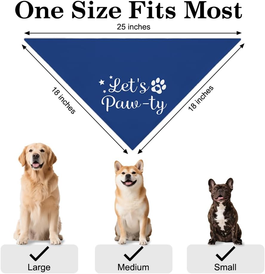 My Birthday Dog Bandana, Happy Birthday Dog Bandana, Pet Scarf Accessories for Dog's Party Dogs Lovers Gifts, Party Pet Photo Prop Accessories for Women Men Dogs Lovers (Pawty B) image 2