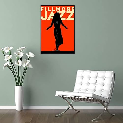 Laxmhe Jazz Poster Jazz Print Classic Collocation Music Wall Art, Black And Red Art Poster And Print, Room Aesthetic Music Poster, Minimalist Home Decor Wall Decorative #TOP4