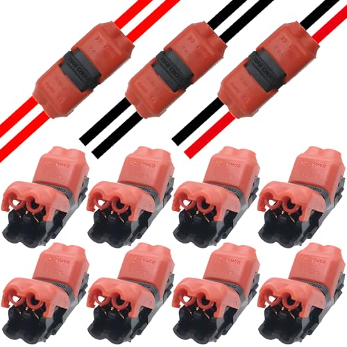 Low Voltage Wire Connectors, CTRICALVER 2 Pin 2 Way H Shape Quick Splice Solderless Electrical Wire Terminals for0.35-0.5mm²(20/22 AWG) Cable Wire (8pcs)