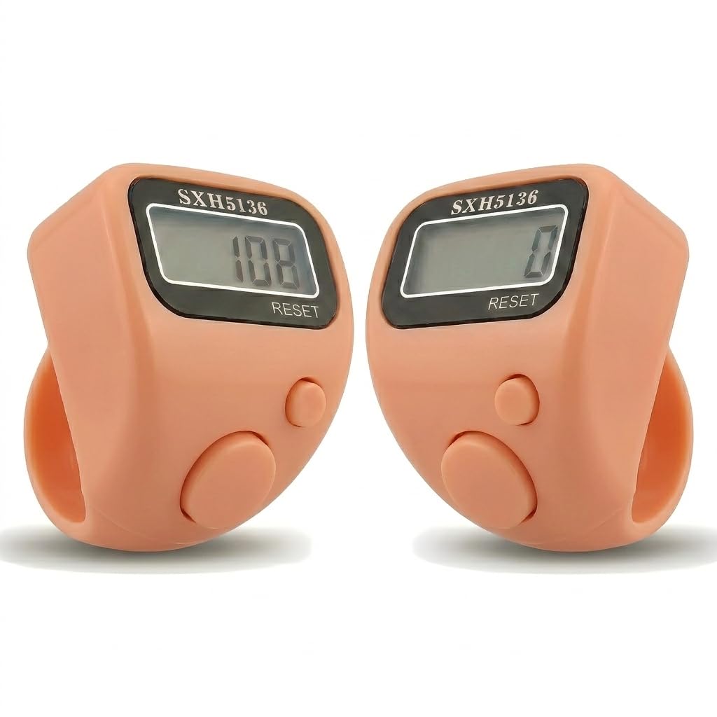 Digital Finger Ring Tally Counter, Blue, LCD Display, with Reset Button, (Pack of 2- Multicolour) (Peach)-image-25