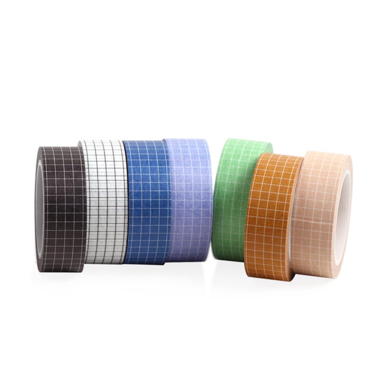 NUOBESTY 21stücke Teiliges Washi Tape Color Mit Gittermuster Dekorative Masking Tapes Für Scrapbooking Journaling -projekte Und Schulbedarf Gemischte Designs