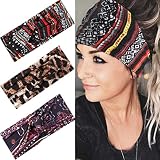 Catery Boho Headbands Criss Cross Headband Headpiece Bohemia Floal Twist Head Wrap Hair Band Vintage