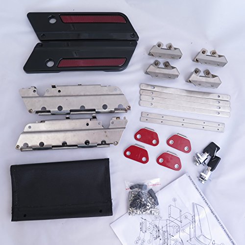 Herrajes de cierre metal negro SMT para tapas de alforjas rígidas compatibles con Harley Touring FLT FLH 1993-2013 miniatura 1