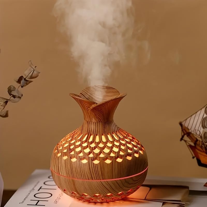 Image of Flower Shape Flame Humidifier & Diffuser | LED Atmosphere Light, Aromatherapy Oil Diffuser | Noiseless & Safe with Auto Power Off for Home /Office