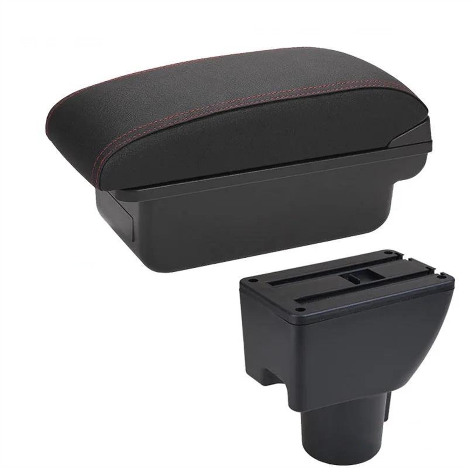 NOHEEU Car Armrest Box Retrofit Parts Dedicated Center Storage Accessories For Getz(C1 Black red NO USB)