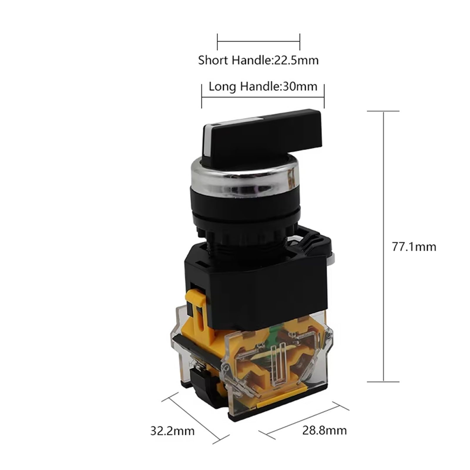 Interruptor giratorio LA38-11X2 con enclavamiento momentáneo, 2 o 3 posiciones, DPST, 10 A, 400 V, interruptor de encendido, 1 unidad(Green short handle,(Momentary) Reset,2 Position)