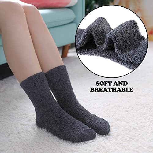 Image of FNOVCO Womens Fuzzy Socks Super Soft Fluffy Winter Warm Cozy Home Sleeping Socks