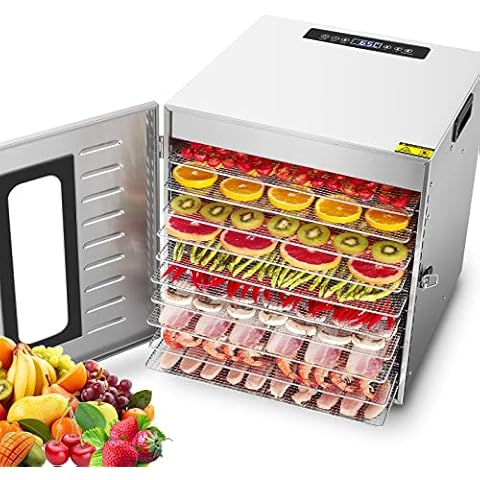 Kwasyo Deshidratador Alimentos 10 Bandejas Acero Inoxidable Cover