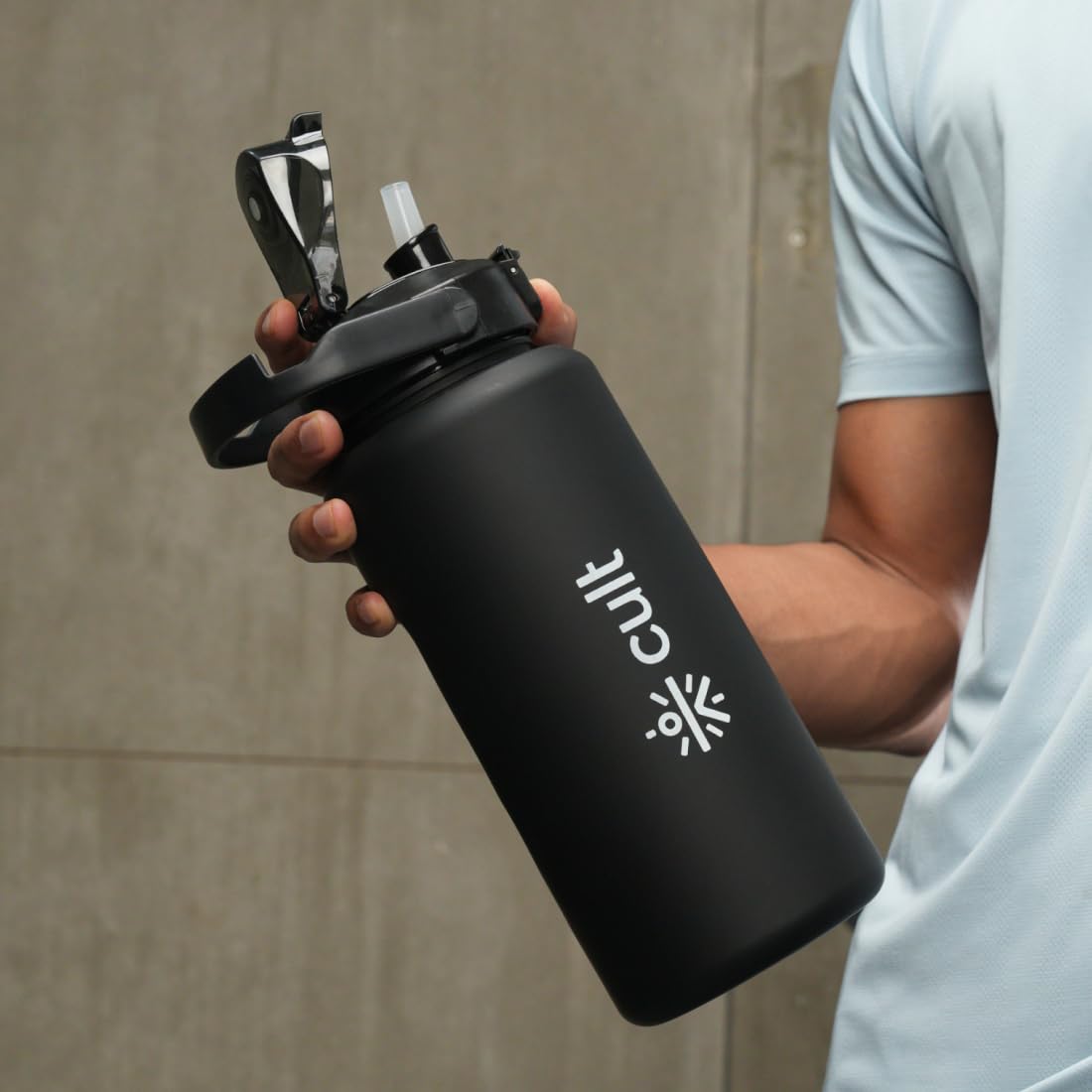 CULT Motivational Water Bottle 2L - Leakproof & BPA-Free -2