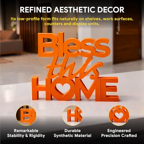Image of Mad Masters Bless This Home Vastu Desk Decor - Aesthetic Table, Shelf & Wall Showpiece for Home Office, Business. Blessing & Friendly Gifting, Burnt Orange (20.3 x 16 x 2.5 cm)