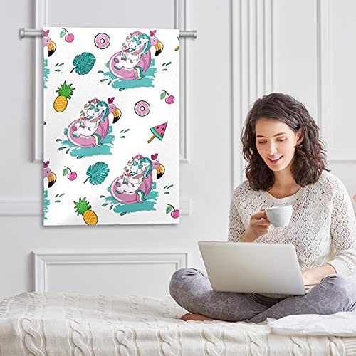 Drapeau de bienvenue d'été licorne ananas double face pour jardin