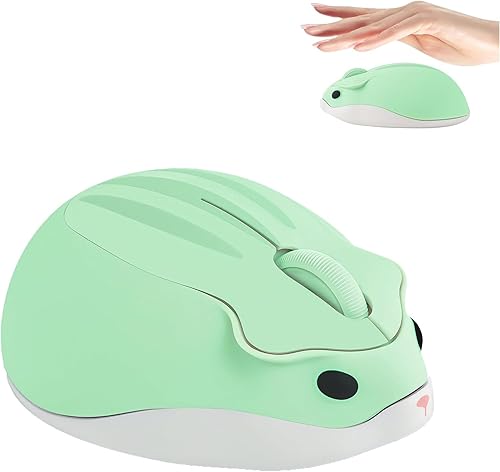 Ratón inalámbrico con forma de hámster, silencioso, silencioso, silencioso, portátil, divertido, para viajes, óptico, 1200 DPI, USB, divertido,