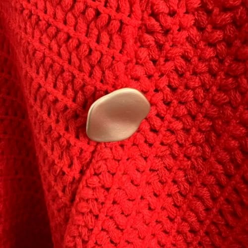 Women's Knitted Poncho Sweater V-Neck Button Pullover Cape with Tassels Cozy Shawl Wrap Cardigan Tops for Fall Winter2