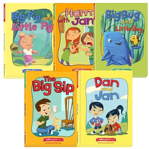 Beginner Readers Series 1: Story Time – 5 Hardcover Book Bundle for Ages 2+, Simple Language Early Reading Books: Big Bug & Little Bug, Big Pig & Little Pig, The Big Sip, Dan & Jan, Ham with Jam