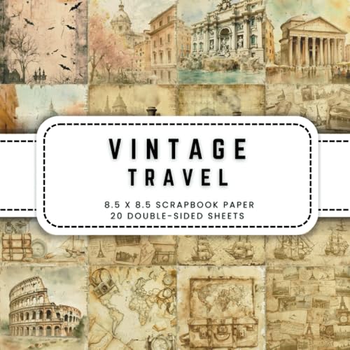 Vintage Travel Scrapbook Paper: 20 Vintage Maps and Travel Double-sided Decorative Craft Paper, 8.5 x 8.5 (21.59 x 21.59 cm) Perfect for Junk Journaling, Ephemera, Origami, Wrapping And More. image 2