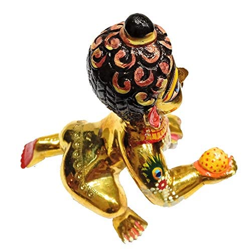 Image of ARYADIT Gifts Ashta Dhatu Laddu Gopal Brass Idol for Home Temple (4 to 7 Number, Gold) (5 Number)