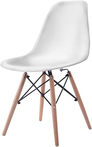 Miniatura 6 de COSTWAY Juego de 4 sillas de comedor, estilo Eiffel DSW, estilo moderno de mediados de siglo, silla de plástico moldeado para cocina, comedor, sala