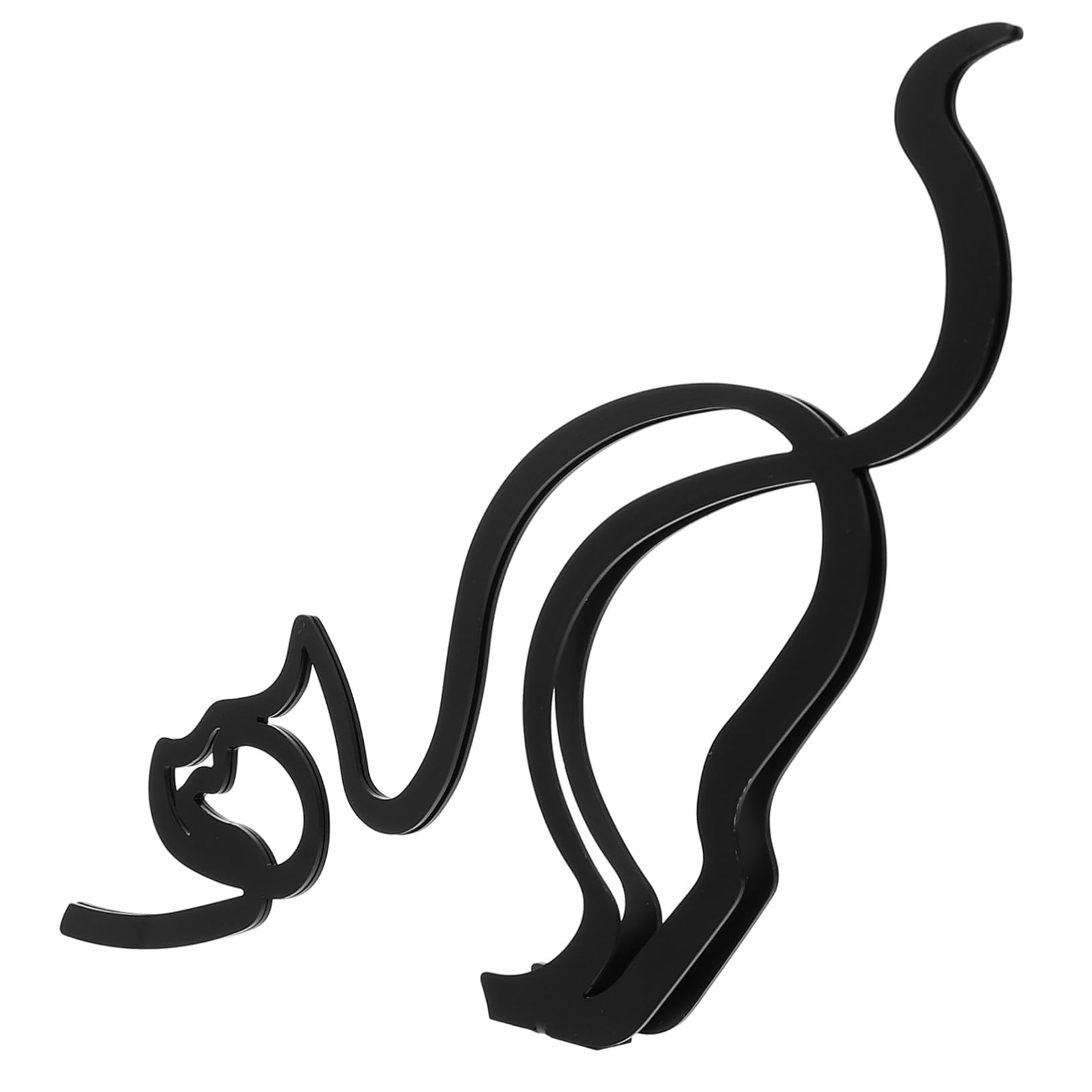 ORFOFE Adorno de hierro forjado para mascotas, minimalista, metal, artesanía, línea de metal, escultura de gato, estatua de metal, estatua de metal, maniquí de perro, oficina, cuerpo humano