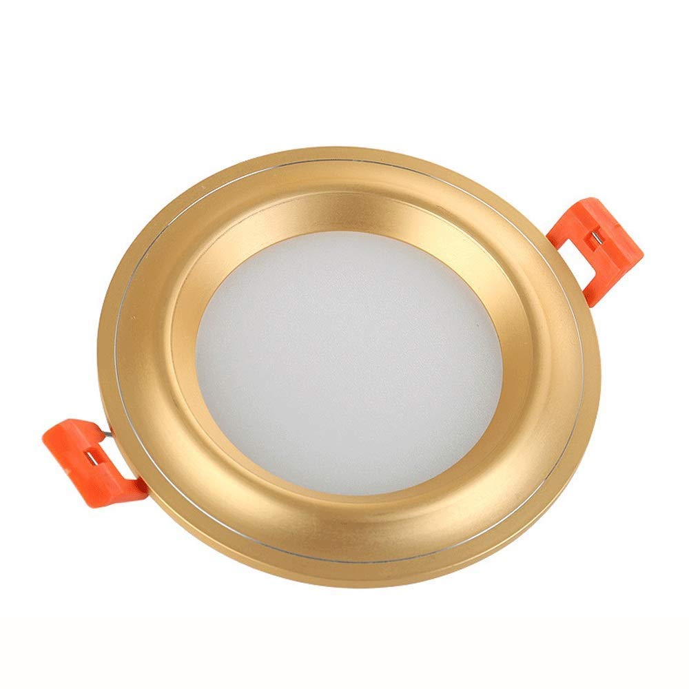 Oświetlenie Sufitowe Wewnętrzne Wpuszczane Ultracienkie, 5W/7W, Panel Aluminiowy, Reflektory, Europejska Oprawa, Okrągła, Płaska, Bez Stroboskopu, Oświetlenie L(6000K-7W)