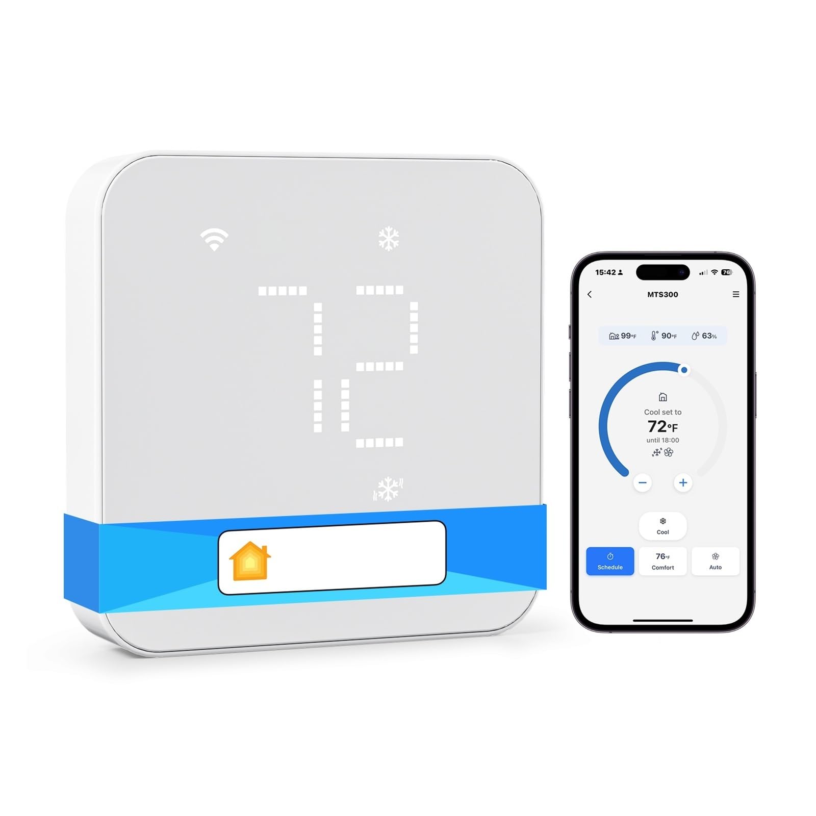 Inteligentny termostat, Inteligentny termostat Wi-Fi kompatybilny z 95% systemami ogrzewania i chłodzenia