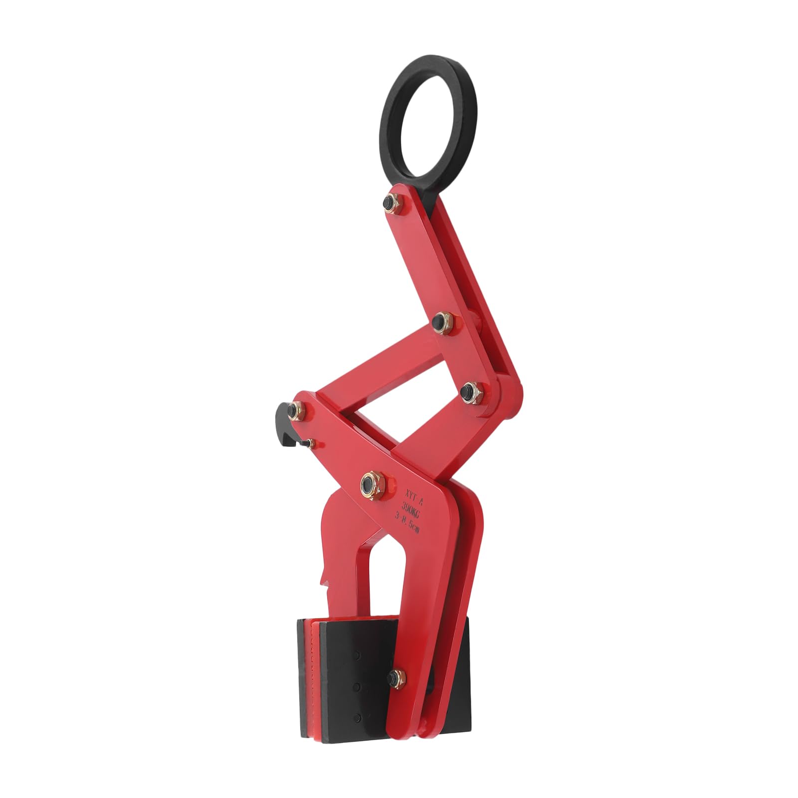 Bordsteinzange Versetzzange,390kg Schwerlast-Steinhebegeräte, 3-8.5cm Öffnungsgröße,Steinzange Brammenhebeklemme für Heben und den Transport Großer Platten (Rot)